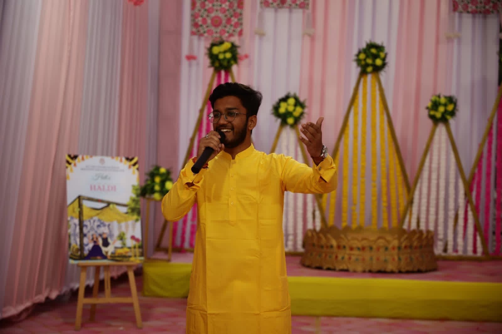 Professional host presenting at event